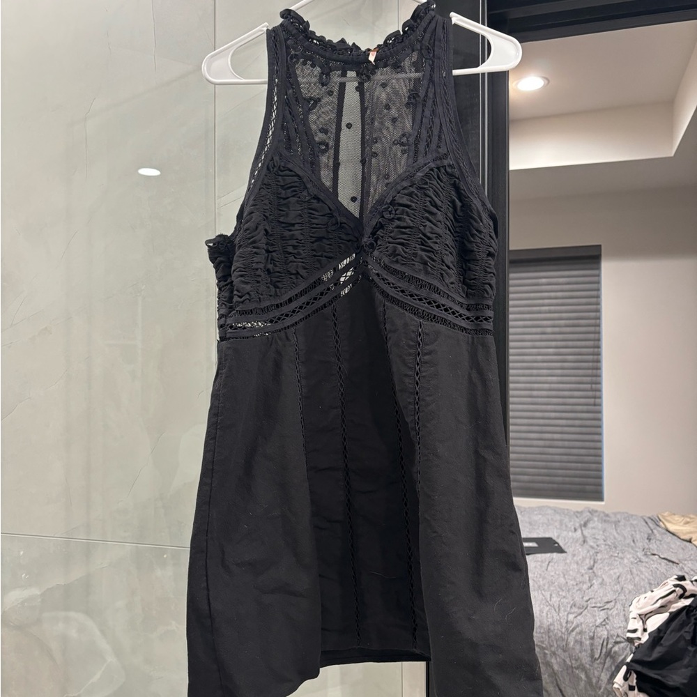 Free People Black Lace & Mesh dress